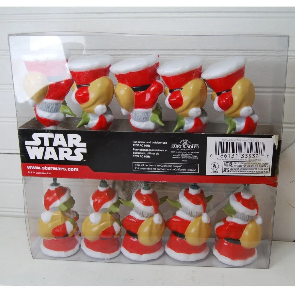 Kurt S. Adler Star Wars‎ Yoda Santa Holiday Light Set Christmas Decor NWT